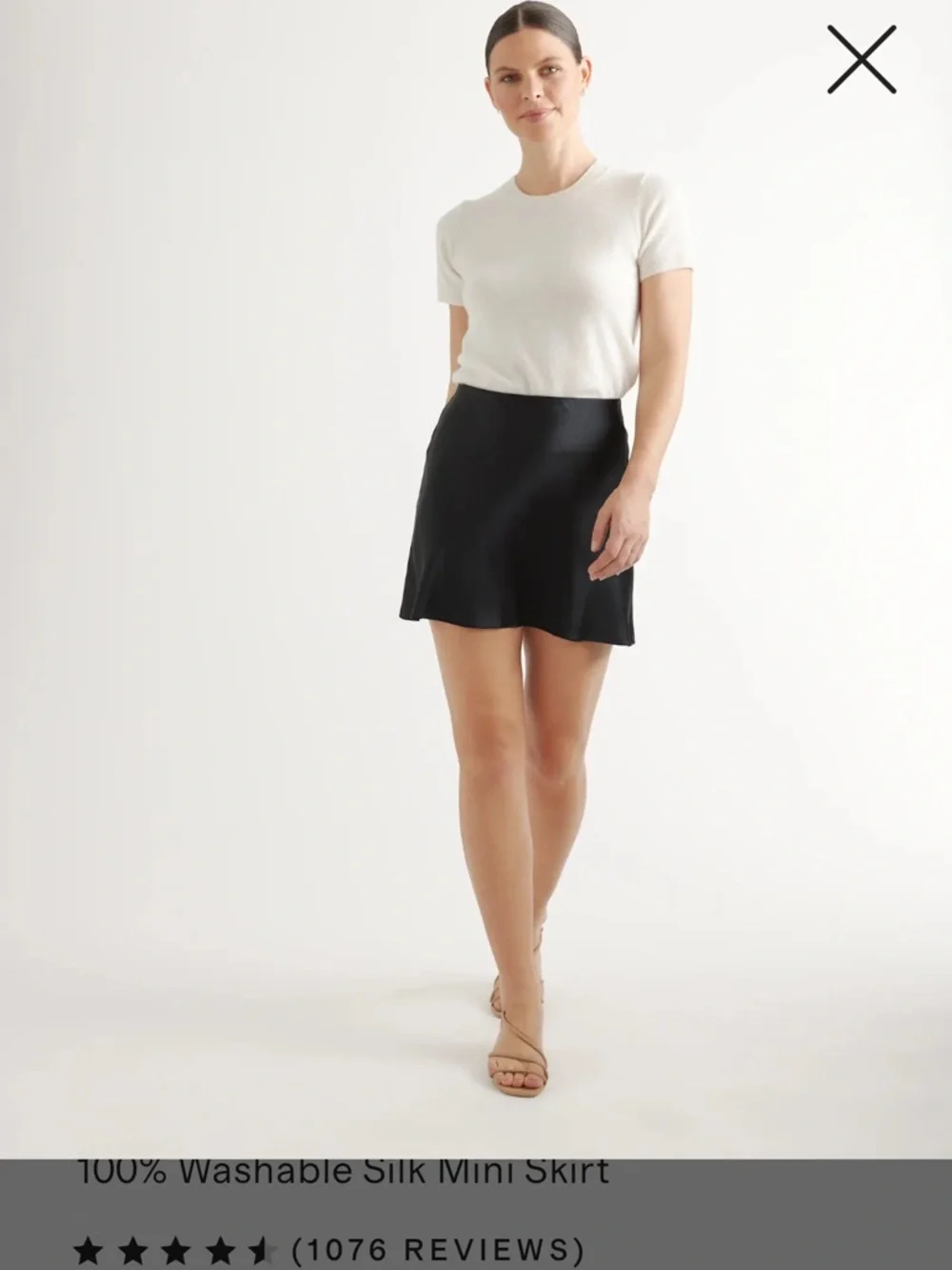 Quince washable 100% silk mini skirt - Picture 5 of 6